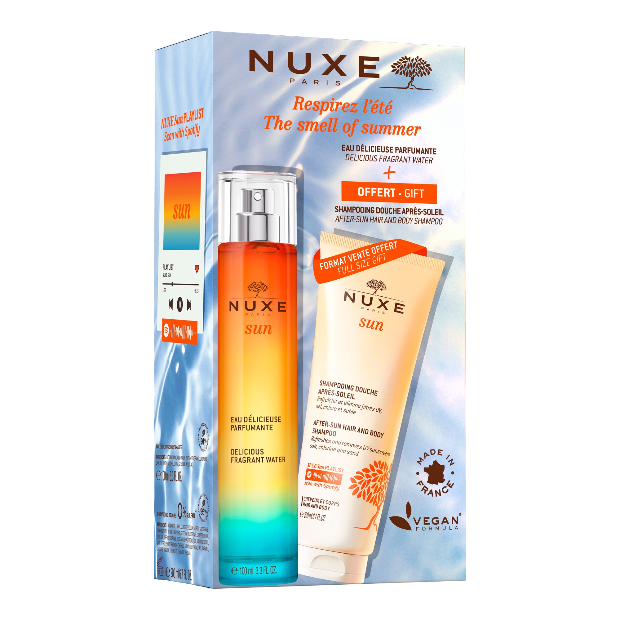 NUXE SUN Kit eau + Shampooing Douche 200ml offert