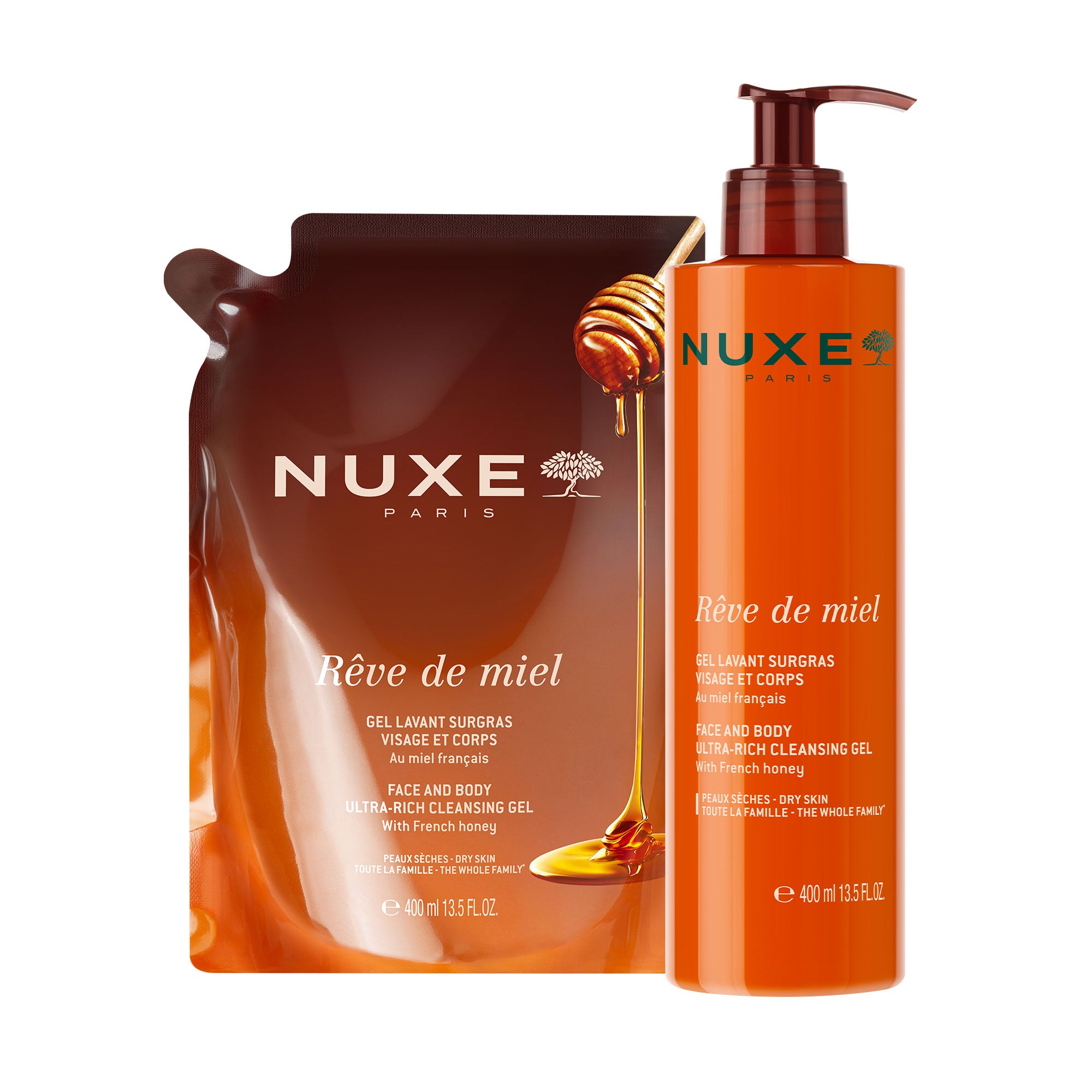 Gel lavant surgras visage et corps & sa recharge
