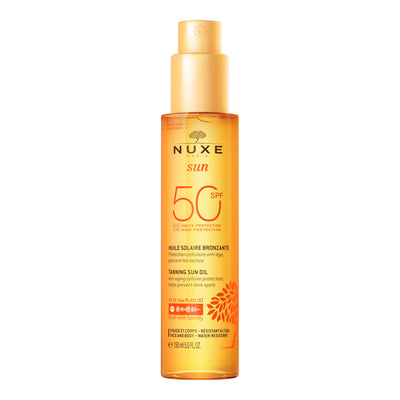 Huile Solaire Bronzante Haute Protection SPF50 visage et corps - NUXE